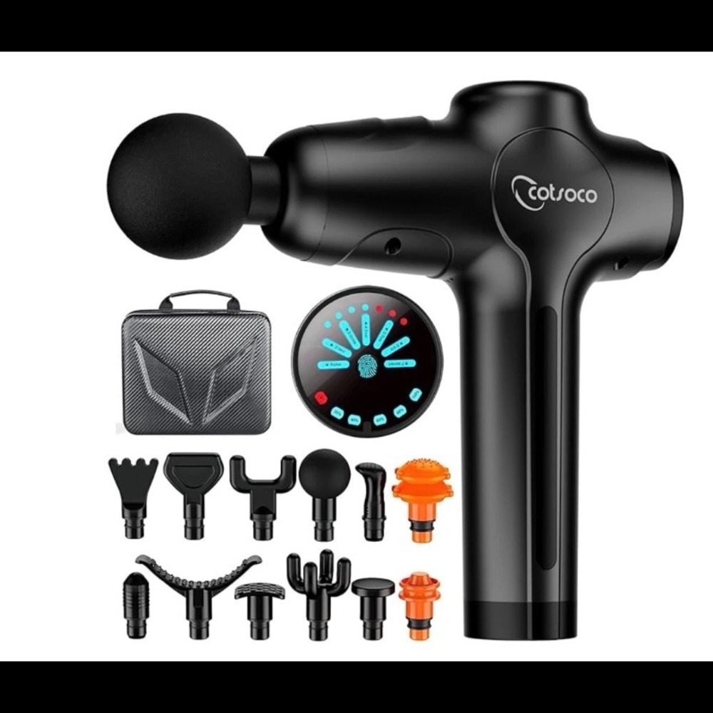 Cotsoco M782 Deep Tissue Massage Gun Pressure Sensor LCD 12 Heads‎ New